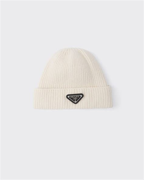 prada long gloves|white Prada beanie.